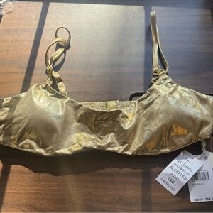 La Blanca Gold Bikini Top